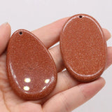 Gem Sand Stone Oval Pendant for DIY Vintage Necklace 35x55mm