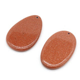 Gem Sand Stone Oval Pendant for DIY Vintage Necklace 35x55mm