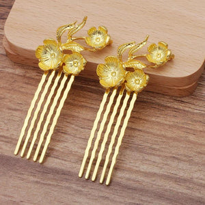 10 PCS 5 Teeth Flowers Hair Combs Base DIY Jewelry Headdress Accessories