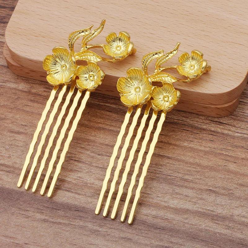 10 PCS 5 Teeth Flowers Hair Combs Base DIY Jewelry Headdress Accessories