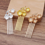 10 PCS 5 Teeth Flowers Hair Combs Base DIY Jewelry Headdress Accessories