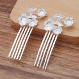 10 PCS 5 Teeth Flowers Hair Combs Base DIY Jewelry Headdress Accessories