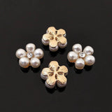 10 PCS 22mm Metal Alloy KC Pearl Flowers For DIY Jewelry Making