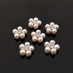 10 PCS 22mm Metal Alloy KC Pearl Flowers For DIY Jewelry Making