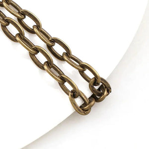 Antique Bronze Metal Necklace Chains 1.2x4.5x7mm Lot of 5m