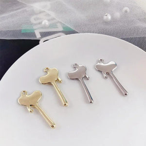 10Pcs Key Pendant Base Silver Charms for Jewelry Making