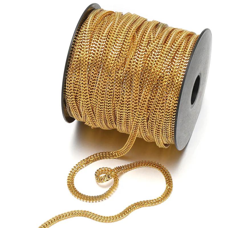 5.5MM Flat Double Layer Cuban Chain, 1M Stainless Steel