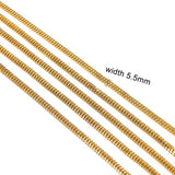 5.5MM Flat Double Layer Cuban Chain, 1M Stainless Steel