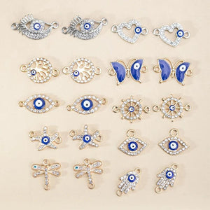 20pcs Mixed Butterfly Eye Rhinestone Charms Pendant DIY Jewelry Making