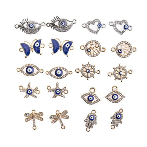 20pcs Mixed Butterfly Eye Rhinestone Charms Pendant DIY Jewelry Making