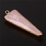 Natural Stone Quartz Triangle Crystal Reiki Chakra Pendant