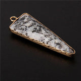 Natural Stone Quartz Triangle Crystal Reiki Chakra Pendant