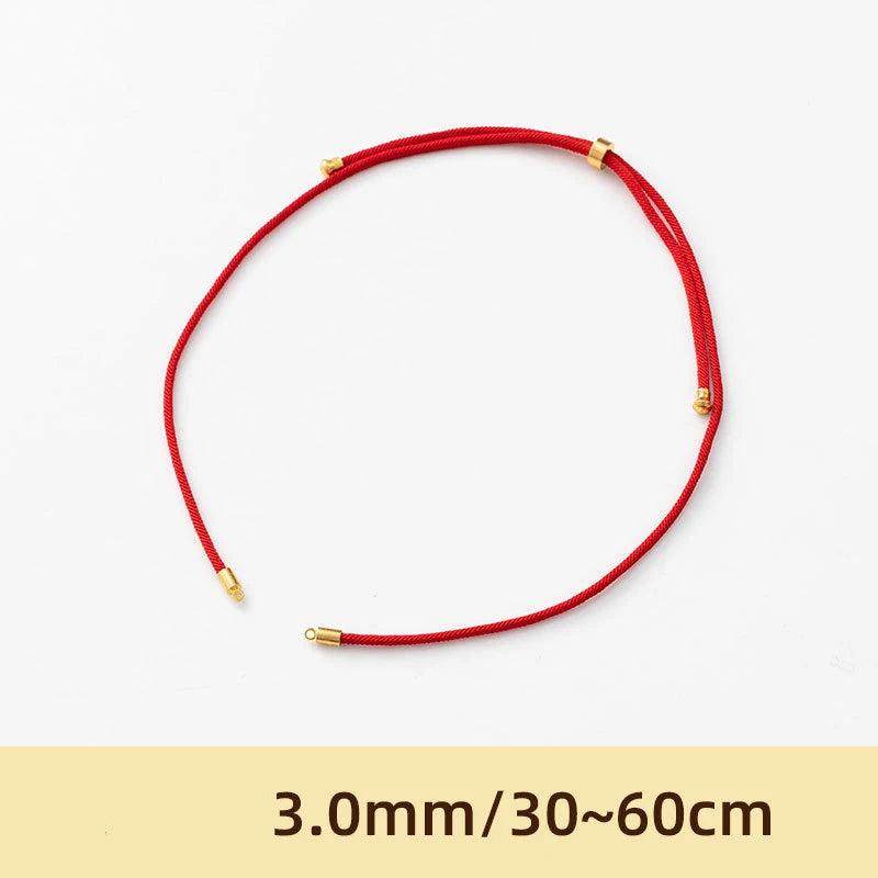 5pcs 3mm Red Rope Adjustable Chain for DIY Necklaces Charms Jewelry