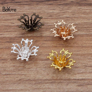 BoYuTe 17MM Metal Brass Filigree Flower Diy Jewelry Materials