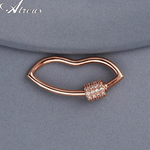 1pc Lip Shape DIY Jewelry Copper Micro Pave Zirconia Hanging Chain Hooks