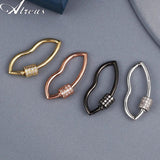 1pc Lip Shape DIY Jewelry Copper Micro Pave Zirconia Hanging Chain Hooks