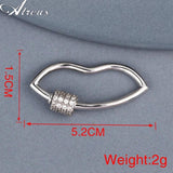 1pc Lip Shape DIY Jewelry Copper Micro Pave Zirconia Hanging Chain Hooks