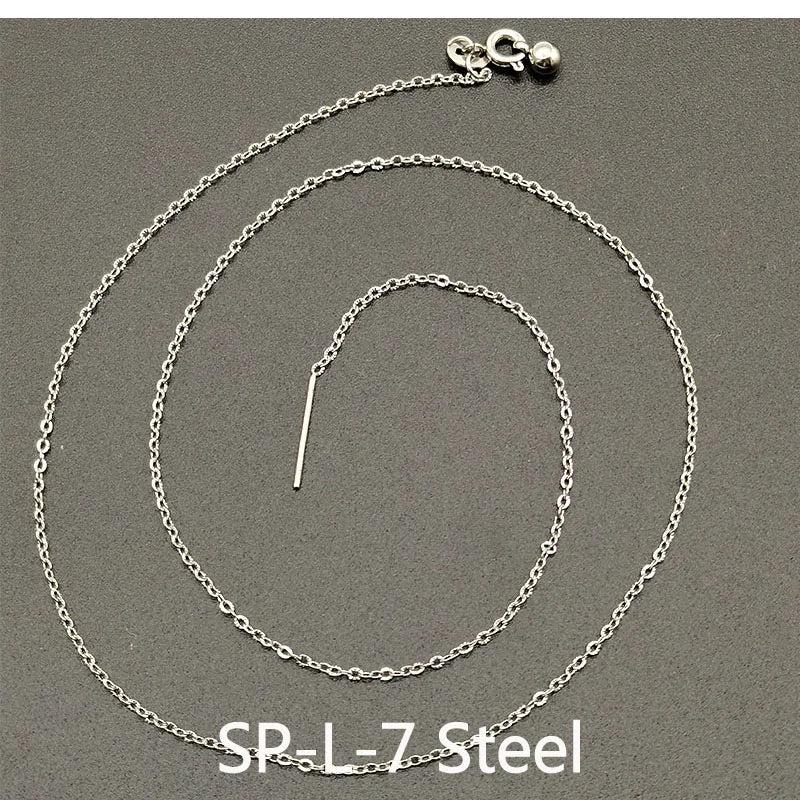 2PCS Stainless Steel Sun Chains Necklace with Clasp Components