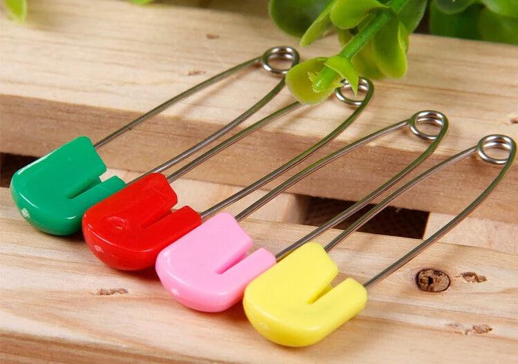50pcs 5.5cm Colored Plastic Hijab Safety Pins Baby Stainless Steel Needles