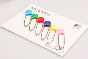 50pcs 5.5cm Colored Plastic Hijab Safety Pins Baby Stainless Steel Needles