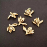 10 PCS 19.5x24.5mm 3D Plated Flowers for DIY Jewelry Making