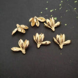 10 PCS 19.5x24.5mm 3D Plated Flowers for DIY Jewelry Making