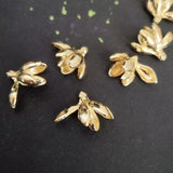 10 PCS 19.5x24.5mm 3D Plated Flowers for DIY Jewelry Making