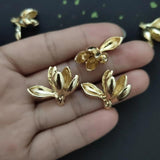 10 PCS 19.5x24.5mm 3D Plated Flowers for DIY Jewelry Making