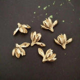 10 PCS 19.5x24.5mm 3D Plated Flowers for DIY Jewelry Making