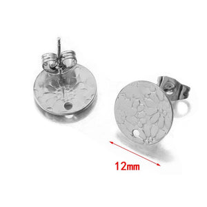 10Pcs Stainless Steel Flower Stud Earring Posts DIY Jewelry Making