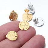10Pcs Stainless Steel Flower Stud Earring Posts DIY Jewelry Making