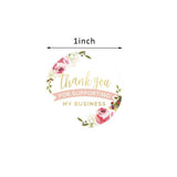 500pcs Floral Circle Thank You Stickers for Small Business Labels