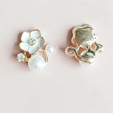 10Pcs Small Flower Pearl Rhinestone Buttons Clothing DIY Sewing Hand Accessories
