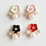 10Pcs Small Flower Pearl Rhinestone Buttons Clothing DIY Sewing Hand Accessories