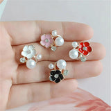 10Pcs Small Flower Pearl Rhinestone Buttons Clothing DIY Sewing Hand Accessories