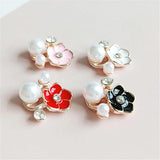 10Pcs Small Flower Pearl Rhinestone Buttons Clothing DIY Sewing Hand Accessories