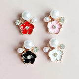 10Pcs Small Flower Pearl Rhinestone Buttons Clothing DIY Sewing Hand Accessories