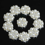 10Pcs 15mm Flower Rhinestones Alloy Jewelry for DIY Wedding Hair Bow Craft