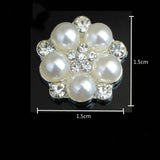 10Pcs 15mm Flower Rhinestones Alloy Jewelry for DIY Wedding Hair Bow Craft