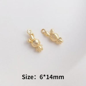 4PCS 14k Filled Zircon Animal Necklace DIY Bracelet Jewelry