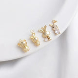 4PCS 14k Filled Zircon Animal Necklace DIY Bracelet Jewelry