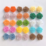 10PCS 23x9mm Resin Rose Flower Charms DIY Jewelry Making