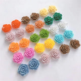 10PCS 23x9mm Resin Rose Flower Charms DIY Jewelry Making