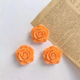 10PCS 23x9mm Resin Rose Flower Charms DIY Jewelry Making