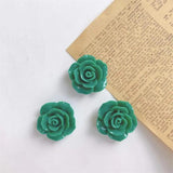 10PCS 23x9mm Resin Rose Flower Charms DIY Jewelry Making