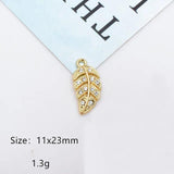 10 PCS Metal Alloy Crystal Rhinestone Leaves Charms DIY Jewelry Making