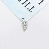 10 PCS Metal Alloy Crystal Rhinestone Leaves Charms DIY Jewelry Making