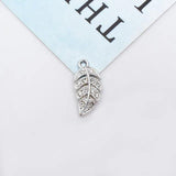 10 PCS Metal Alloy Crystal Rhinestone Leaves Charms DIY Jewelry Making