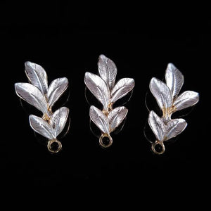 10 PCS Metal Alloy KC Leaves Pendant Charms For Jewelry Making