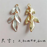 10 PCS Metal Alloy KC Leaves Pendant Charms For Jewelry Making
